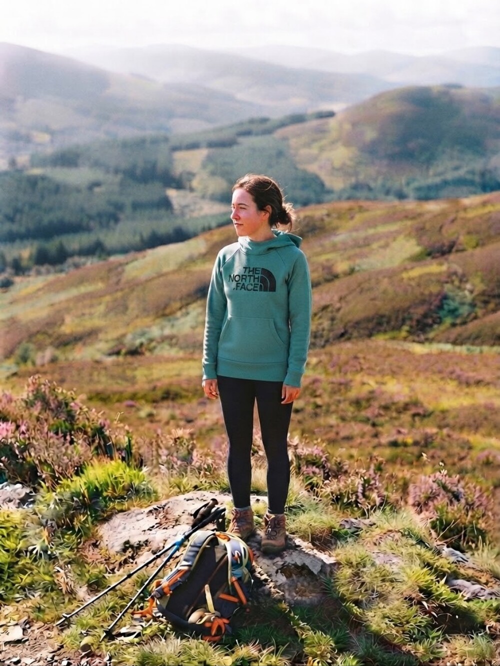 The North Face Teal Green Pullover Fleece Hoodie Small
